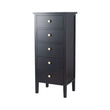 Chelmsford Satin Black Pine 5 Drawer Tallboy Chest of Drawers Candle and Blue Interiors