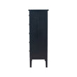 Chelmsford Satin Black Pine 5 Drawer Tallboy Chest of Drawers Candle and Blue Interiors