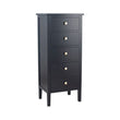 Chelmsford Satin Black Pine 5 Drawer Tallboy Chest of Drawers Candle and Blue Interiors
