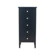 Chelmsford Satin Black Pine 5 Drawer Tallboy Chest of Drawers Candle and Blue Interiors