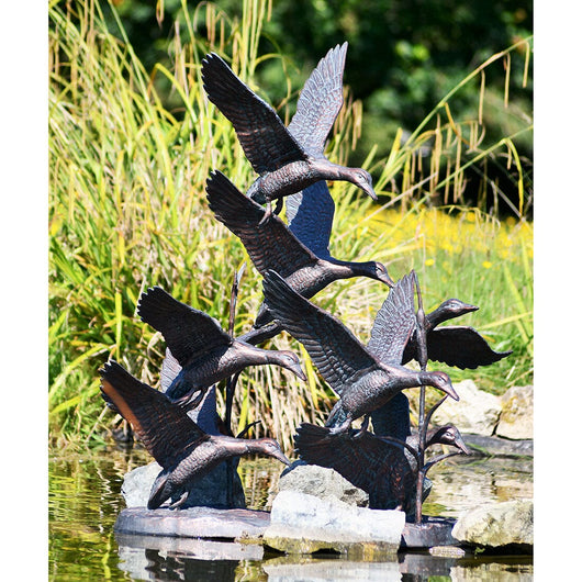 Large Flying Ducks Garden Sculpture Aged Verde Garden Sculptures Candle and Blue Interiors