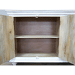 Large Rustic Style Wooden Carved Sideboard Industrial Style Candle and Blue Interiors