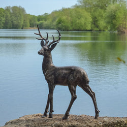 Metal Garden Medium Stag Lawn Ornaments & Garden Sculptures Candle and Blue Interiors