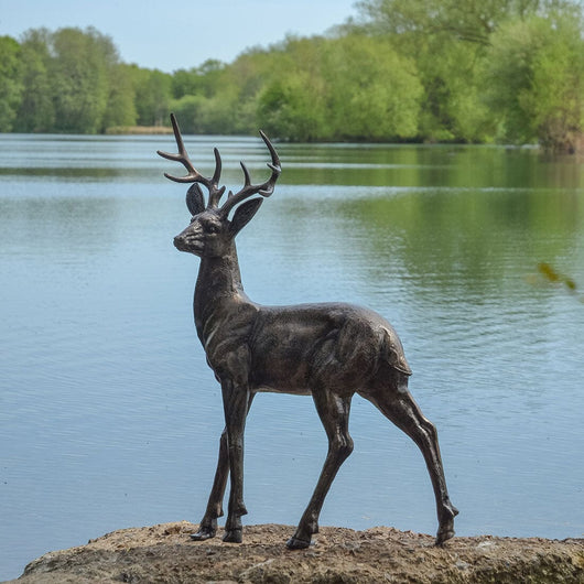 Metal Garden Medium Stag Lawn Ornaments & Garden Sculptures Candle and Blue Interiors