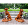 Pair of Life Size Gun Dog Garden Sculptures Garden Sculptures Candle and Blue Interiors