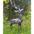Set 2 Large Garden Deer Metal Sculptures Garden Sculptures Candle and Blue Interiors