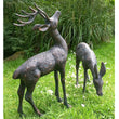 Set Small Garden Deer Sculptures Antique Bronze Finish Garden Sculptures Candle and Blue Interiors