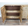 Small Industrial Style Mango Wood Sideboard Rattan Sideboard Candle and Blue Interiors
