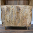 Tall Mango Wood Storage Display Cupboard Storage Candle and Blue Interiors