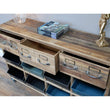 3 Drawers 8 Metal Sloping Metal Baskets Hall Storage Cabinet. Chest Drawers Candle and Blue Interiors