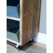 3 Drawers 8 Metal Sloping Metal Baskets Hall Storage Cabinet. Chest Drawers Candle and Blue Interiors
