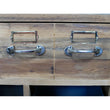 3 Drawers 8 Metal Sloping Metal Baskets Hall Storage Cabinet. Chest Drawers Candle and Blue Interiors