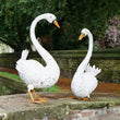 A Beautiful Pair of Swan Garden Ornaments Garden Sculptures Candle and Blue Interiors