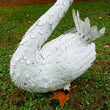 A Beautiful Pair of Swan Garden Ornaments Garden Sculptures Candle and Blue Interiors