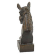 Graceful Horse Head Metal Statue Garden Sculptures Candle and Blue Interiors