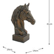 Graceful Horse Head Metal Statue Garden Sculptures Candle and Blue Interiors