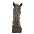 Graceful Horse Head Metal Statue Garden Sculptures Candle and Blue Interiors