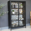 Industrial Metal Display 4 Shelf Cabinet Industrial Style Candle and Blue Interiors