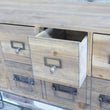 Industrial Multi-Drawer Wooden Cabinet Industrial Style Candle and Blue Interiors