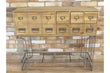 Industrial Multi-Drawer Wooden Cabinet Industrial Style Candle and Blue Interiors
