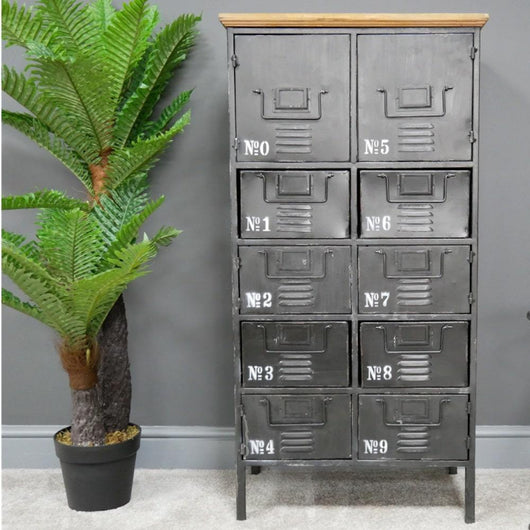 Industrial Retro Style Cabinet Industrial Style Candle and Blue Interiors