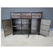 Industrial Style 3 Door 3 Drawer Metal Sideboard Buffets & Sideboards Candle and Blue Interiors