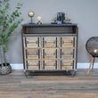 Industrial Style Chest of 9 Drawers Mango Wood & Iron Chest Drawers Candle and Blue Interiors