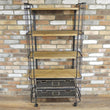 Industrial Style Metal & Wood Bookcase With Shelves 2 Drawers Industrial Style Candle and Blue Interiors