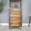 Industrial Style Narrow Wood & Metal Bookcase Bookcases & Standing Shelves Candle and Blue Interiors