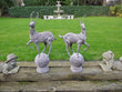 Large Garden Stag Finials Cast Iron Garden Sculptures Candle and Blue
