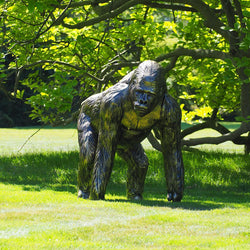 Large Gorilla Garden Ornament Garden Sculptures Candle and Blue