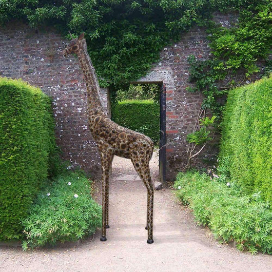 Large Metal Giraffe Garden Sculpture Garden Sculptures Candle and Blue
