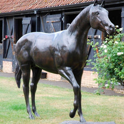 Large Race Horse Garden Sculpture Garden Sculptures Candle and Blue