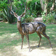 Large Standing Metal Garden Stag Garden Sculptures Candle and Blue
