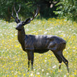 Large Standing Metal Garden Stag Garden Sculptures Candle and Blue