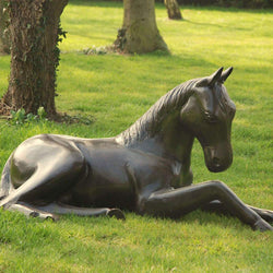 Life Size Foal Garden Ornament Garden Sculptures Candle and Blue