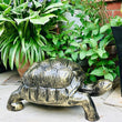 Medium Sized Metal Tortoise Garden Sculpture Garden Sculptures Candle and Blue