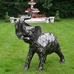 Metal Baby Elephant Sculpture Garden Sculptures Candle and Blue Interiors