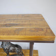 Modern Metal & Wood Shelving Unit Industrial Style Candle and Blue Interiors