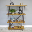 Modern Metal & Wood Shelving Unit Industrial Style Candle and Blue Interiors