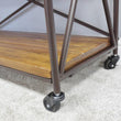 Modern Wooden Industrial Wheeled Shelving Unit Industrial Style Candle and Blue Interiors