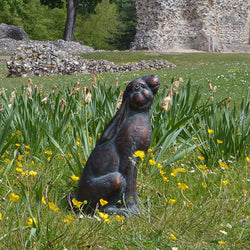 Moon Star Gazing Hare Garden Sculpture Garden Sculptures Candle and Blue