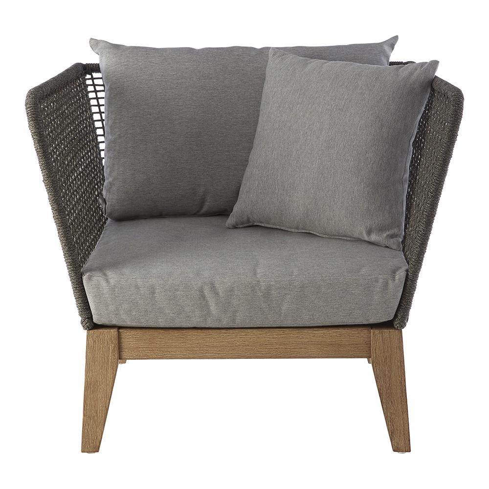 Nordic Style Grey Rope Conservatory Armchair Candle and Blue