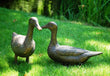 Pair of Ducks Garden Ornament Garden Sculptures Candle and Blue