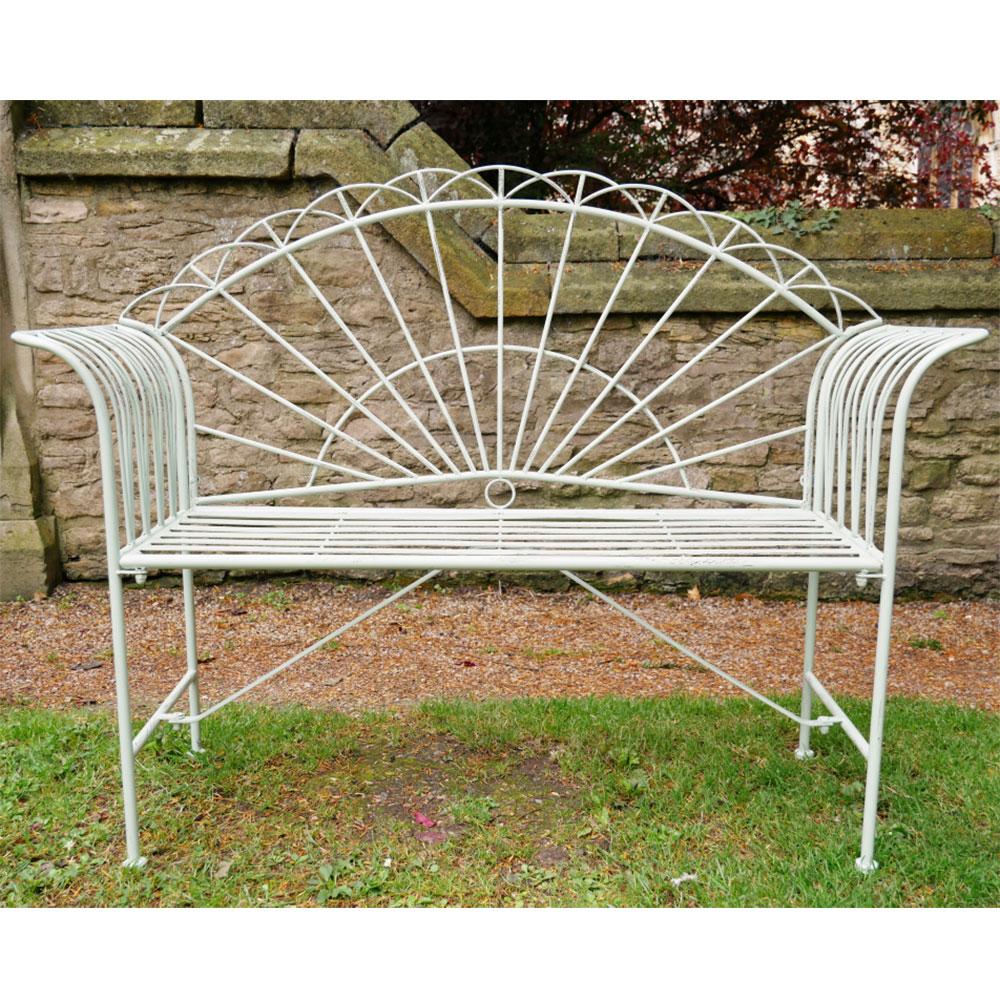 Small white 2024 garden bench