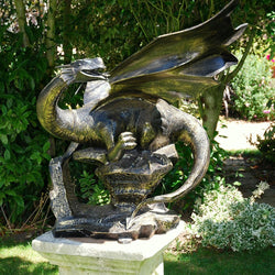 Small Metal Garden Dragon Sculpture Garden Sculptures Candle and Blue Interiors