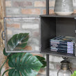 Verne Industrial Style Tall Shelving Unit With Glass Doors Industrial Style Candle and Blue Interiors