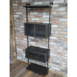 Verne Industrial Style Tall Shelving Unit With Glass Doors Industrial Style Candle and Blue Interiors
