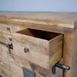 Wide Rustic Mango Wooden Sideboard With Drawers Sideboard Candle and Blue Interiors