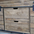 Wide Rustic Mango Wooden Sideboard With Drawers Sideboard Candle and Blue Interiors